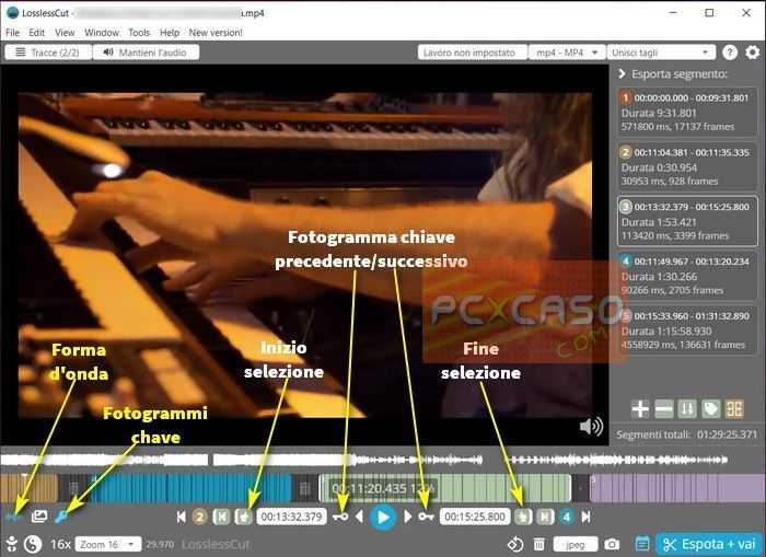 PCpercaso.com :: LosslessCut - Controlli editing
