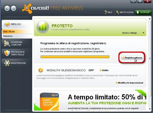 avast! Free Antivirus - Registrazione PCpercaso.com: avast! Free Antivirus - Registrazione